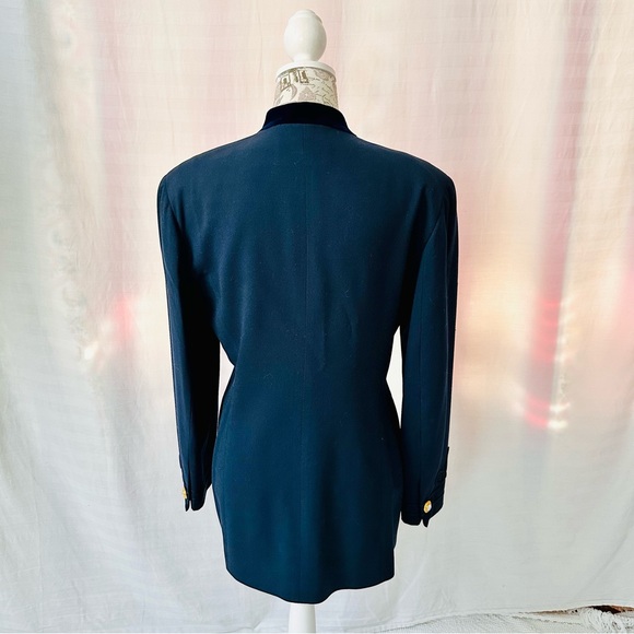 Vintage Blue Blazer Military Soutache Trim Gold Buttons Size 6 By A Vittadini - Picture 4 of 12